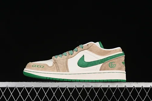 All categories Air Jordan Jordan series basketball shoes Air Jordan 1 Low high-end customized low-top sneakers Air Jordan 1 Low AJ1 Joe 1 Gucci joint-sheepskin green high-end customized low-top retro basketball shoes WG8850-014